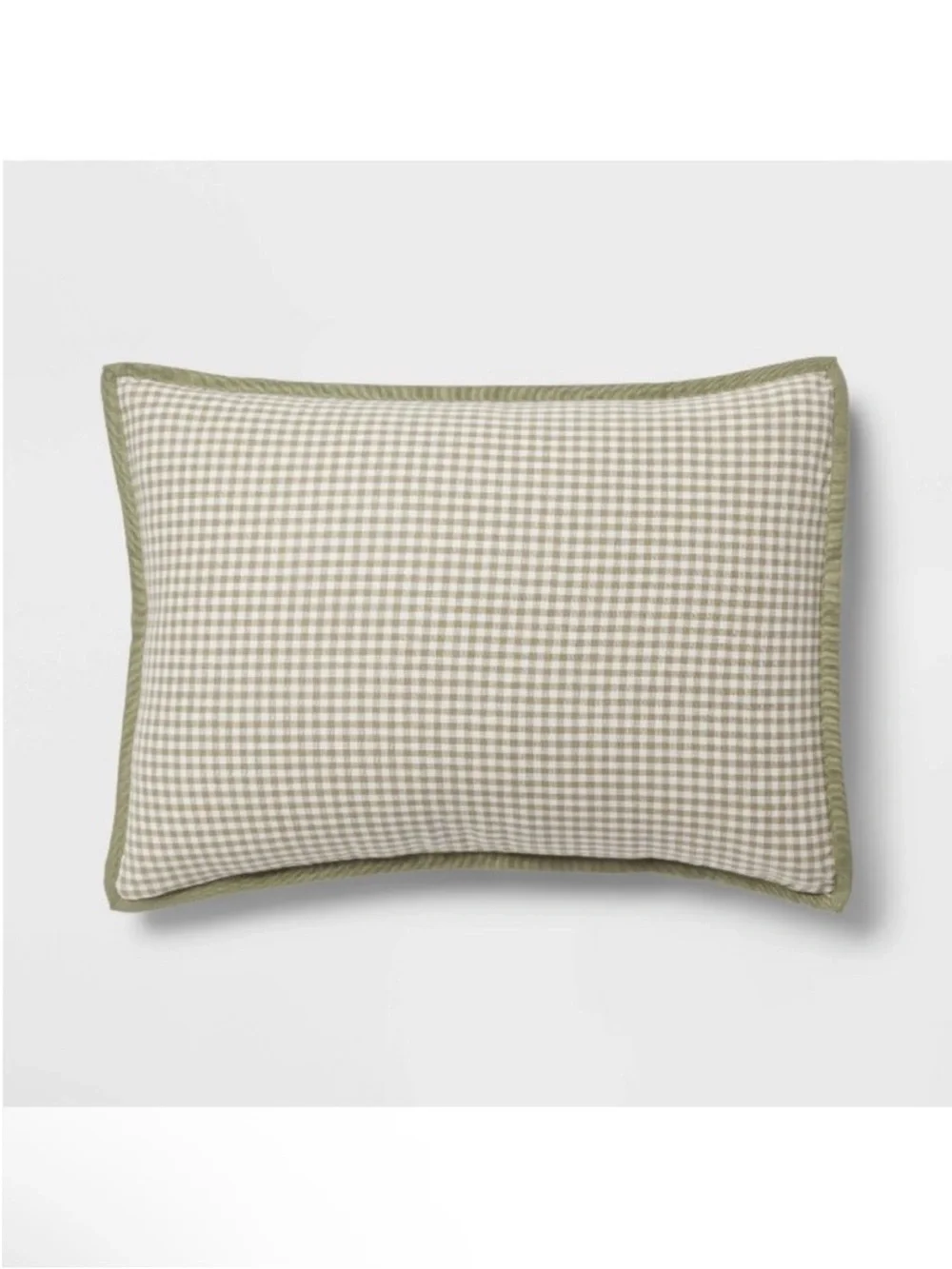 NWT Full/Queen Mini Gingham Comforter and Sham Set Moss Green - Threshold